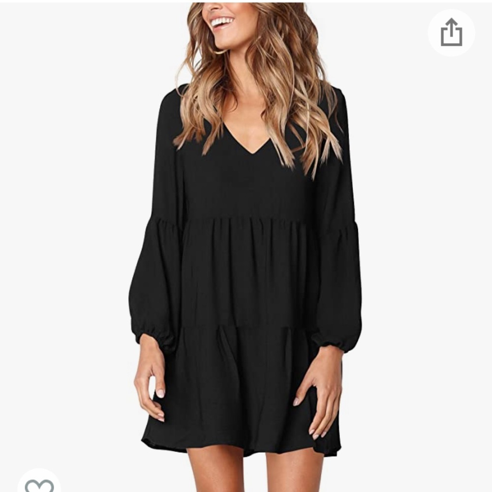 Amoretu Black Swing Tunic Dress